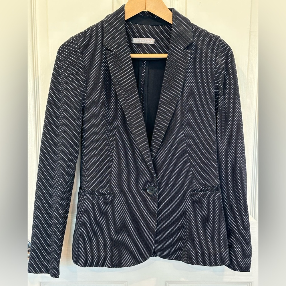Blazer suit jacket women’s blue stretchy comfortable office work job small